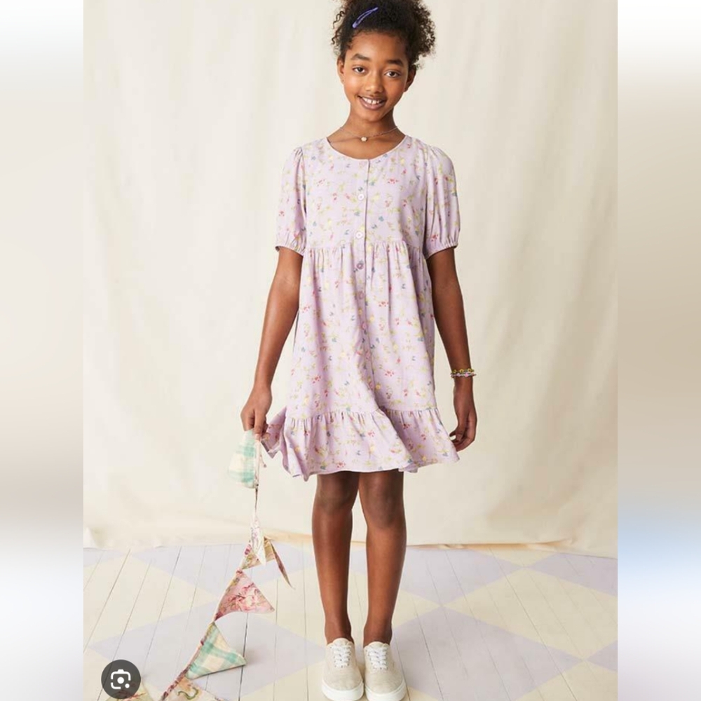 Matilda Jane Lilac Floral Ruffle Hem Casual Dress